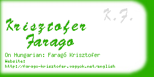 krisztofer farago business card